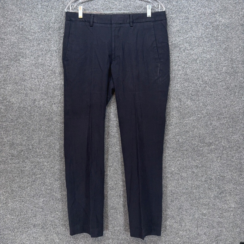 Bonobos Pants Men 31x28 Blue Slim Straight Hopsack Cotton Trousers Chinos